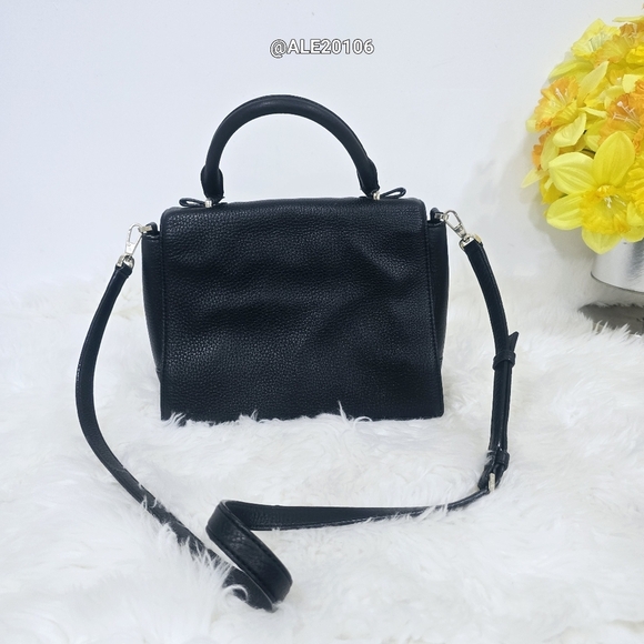 Kate Spade Black Leather Satchel with Gold Buckle - Picture 4 of 16